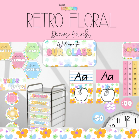 Retro Floral Decor Pack