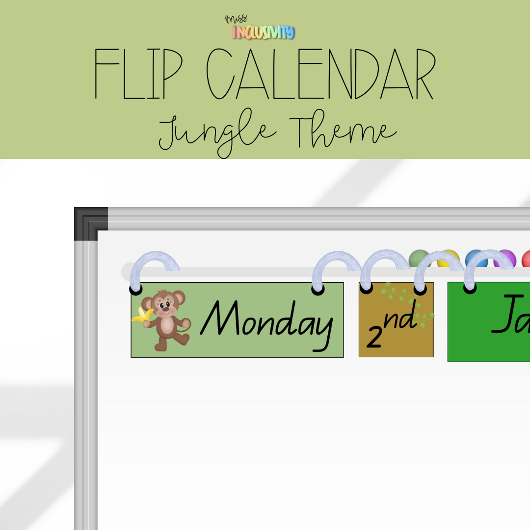 [Editable] Jungle Flip Calendar