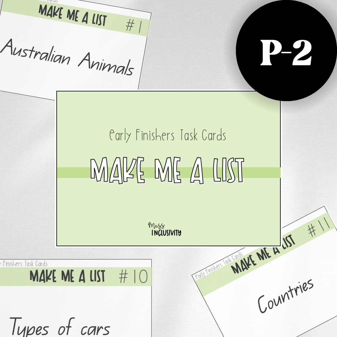 Make Me a List Prompt Cards [P-2]