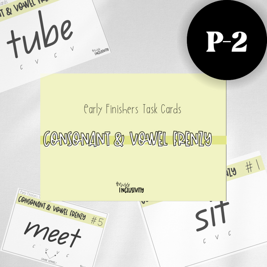 Consonant & Vowel Frenzy Task Cards