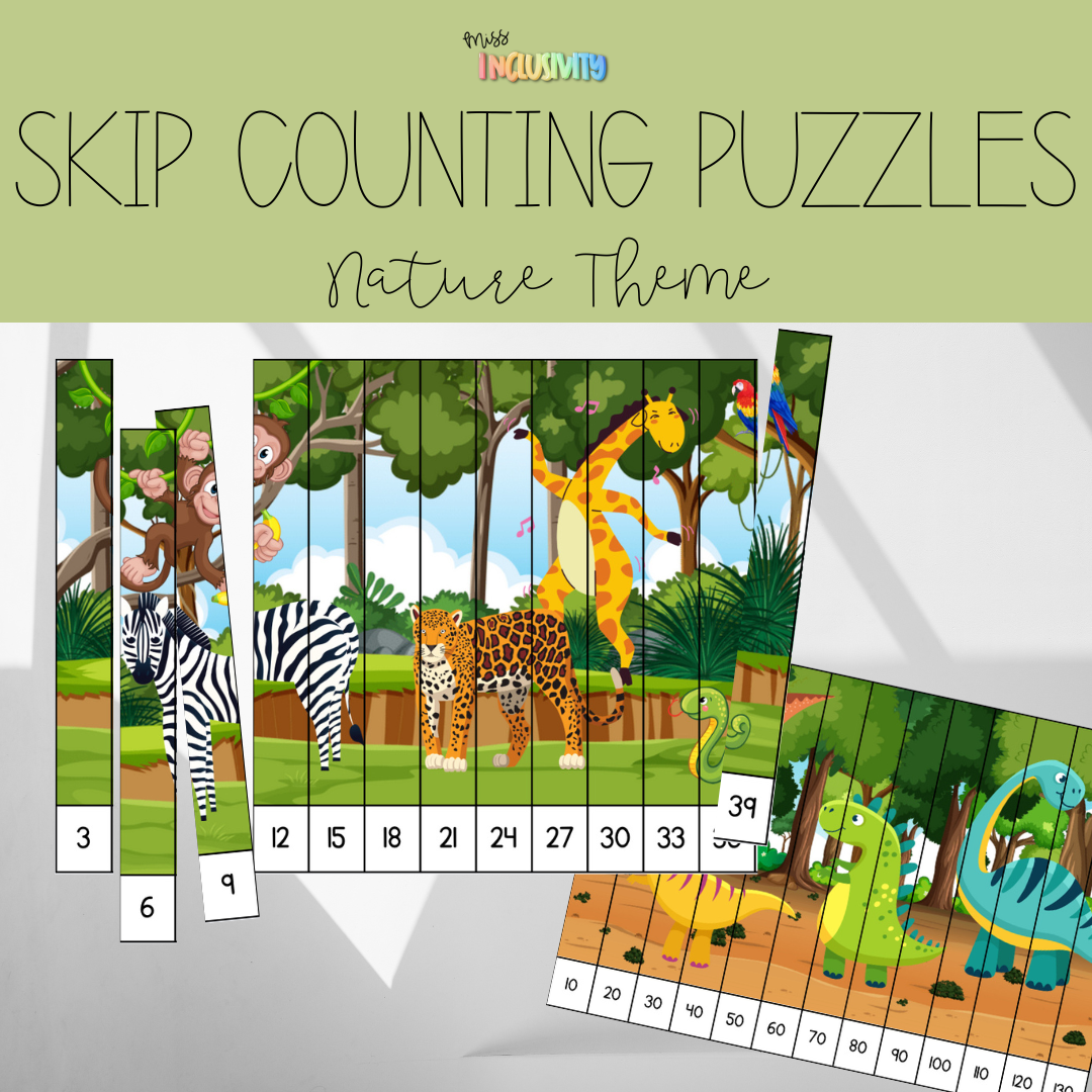 Skip Counting Puzzles - Nature Based