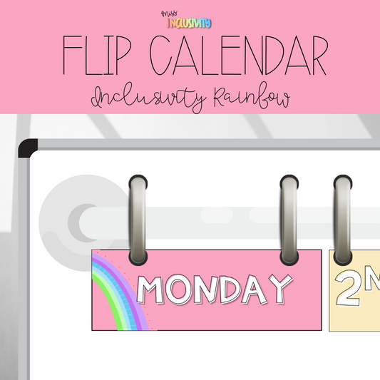 [Editable] Inclusivity Rainbow Flip Calendar