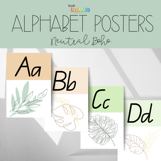 Neutral Boho Alphabet Posters