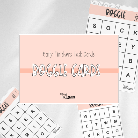 Boggle Task Card Prompts