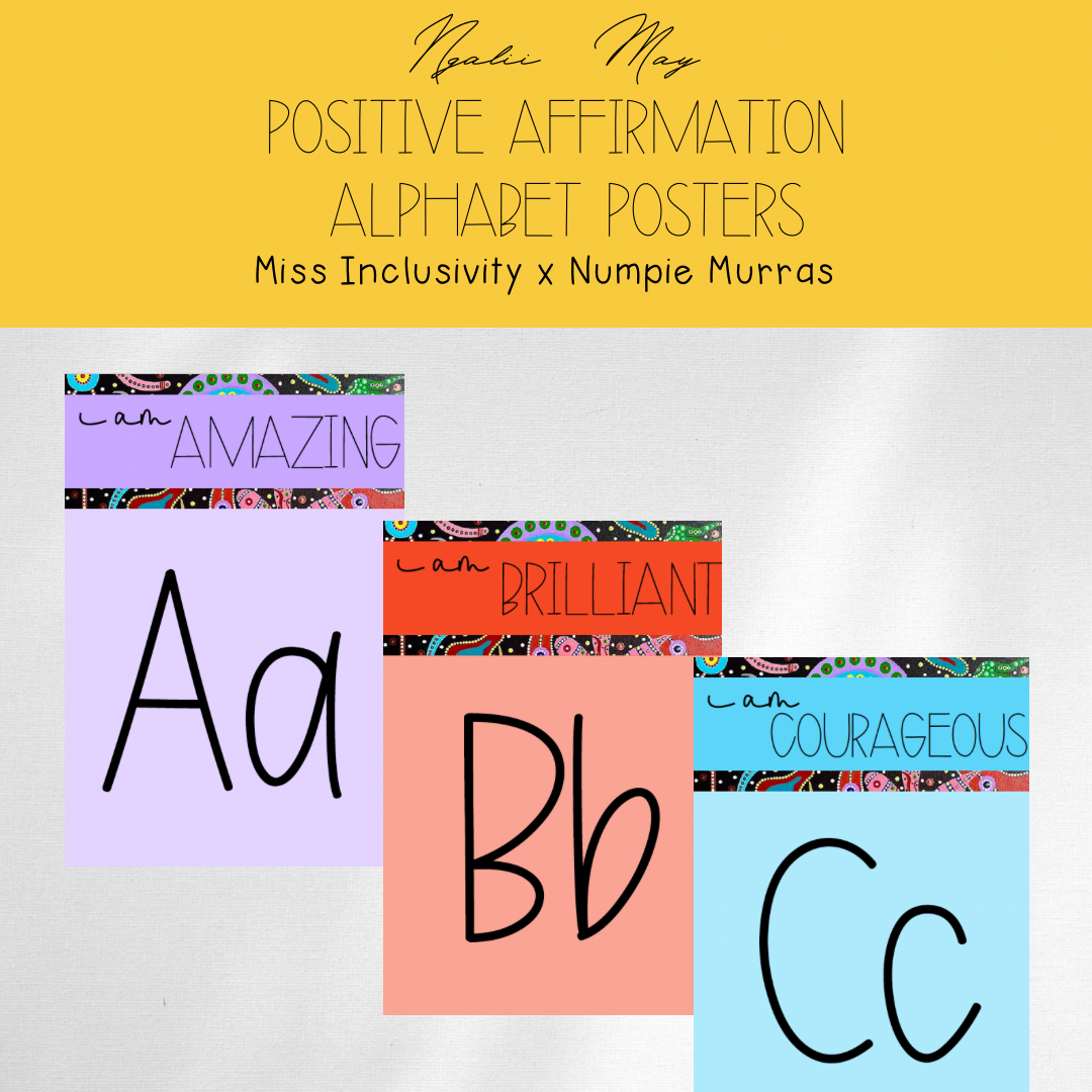 Ngalii May Positive Affirmation Alphabet Posters